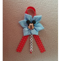 Kvet na kočík Mickey mouse - modrý bodka 3