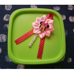 Kvet na kočík Minnie mouse - ružový bodka