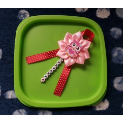 Kvet na kočík Minnie mouse - ružový bodka 2